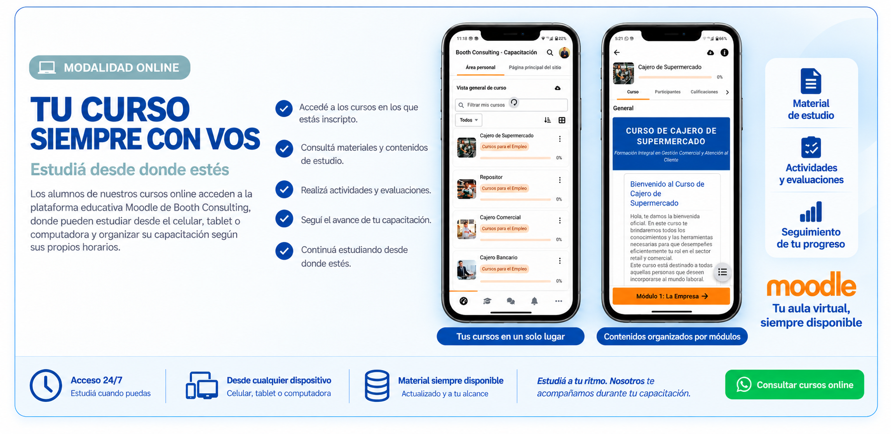 Cursos online Booth Consulting - Plataforma Moodle