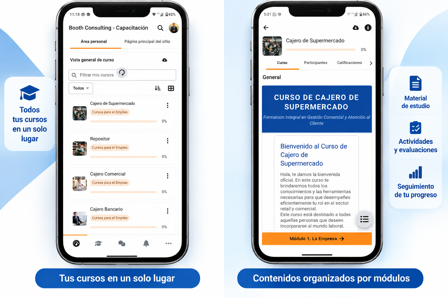 Cursos de Booth Consulting disponibles en Moodle